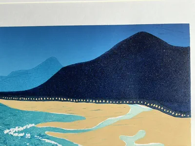 Boundary cliffs and beach close up