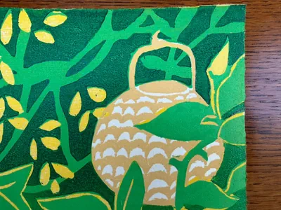 Notes on a Garden lantern and foliage close up