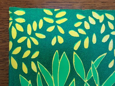 Notes on a Garden yellow leaf pattern close up